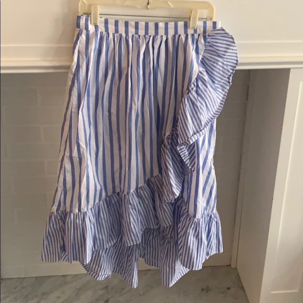 Who What Wear Blue & White Ruffle Skirt - Size M
